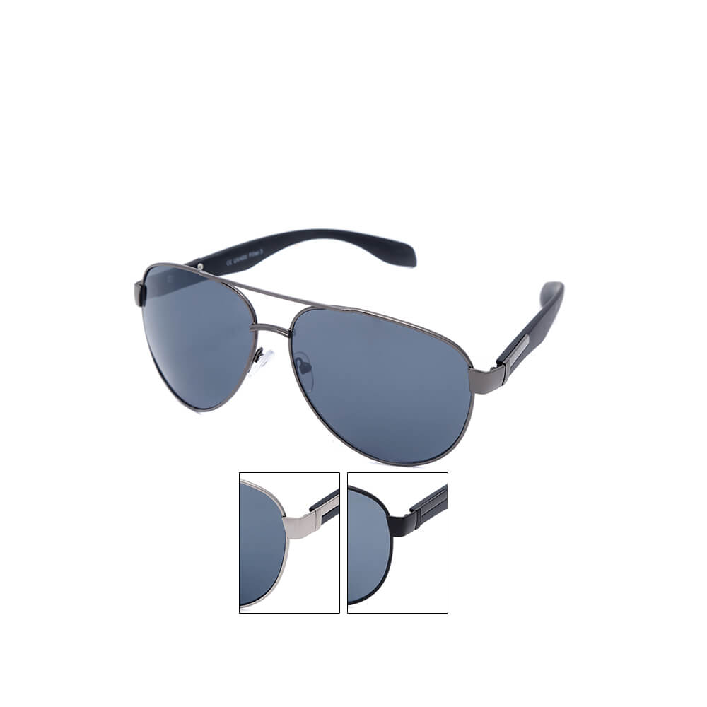 V-1431 VIPER Pilotenbrille Fliegerbrille Sonnenbrille breite Bügel schwarz silber gunmetal