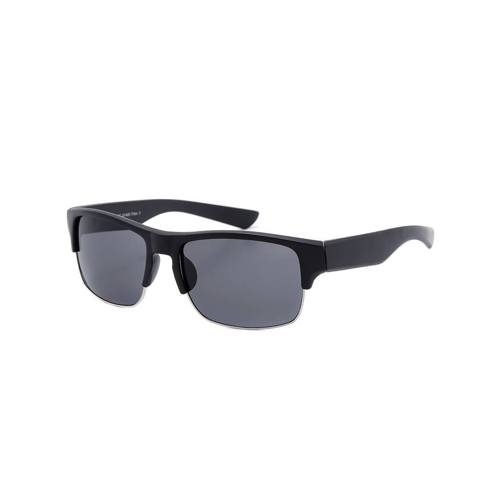 V-1443 VIPER Damen und Herren Sonnenbrille Retro Vintage Nerd breite Bügel matt schwarz