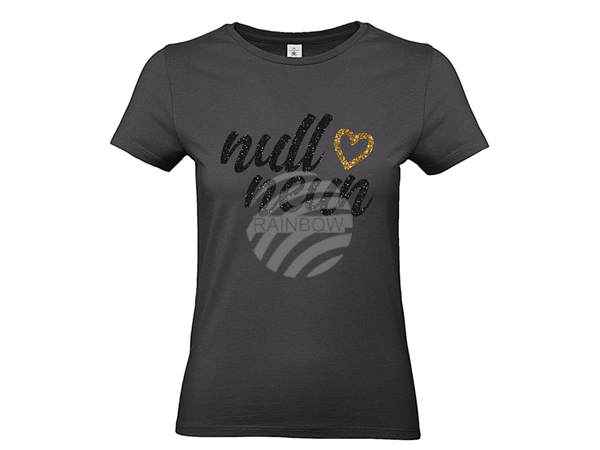 Shirt-do64 Dortmund Shirt Größe S-XXL grau Herz Glitzer Schriftzug "Null Neun"