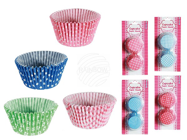 71-2765 Papier-Cupcake-Förmchen für ca. 50 ml, D: 5 cm, 8-fach sortiert, 60 Stück a
