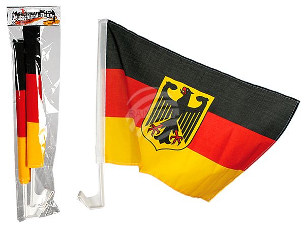 00-0799 Deutschlandflagge mit Bundesadler für Autos, ca. 30 x 45 cm, 2er Set im Polybeutel mit Headercard, 1536/PAL
