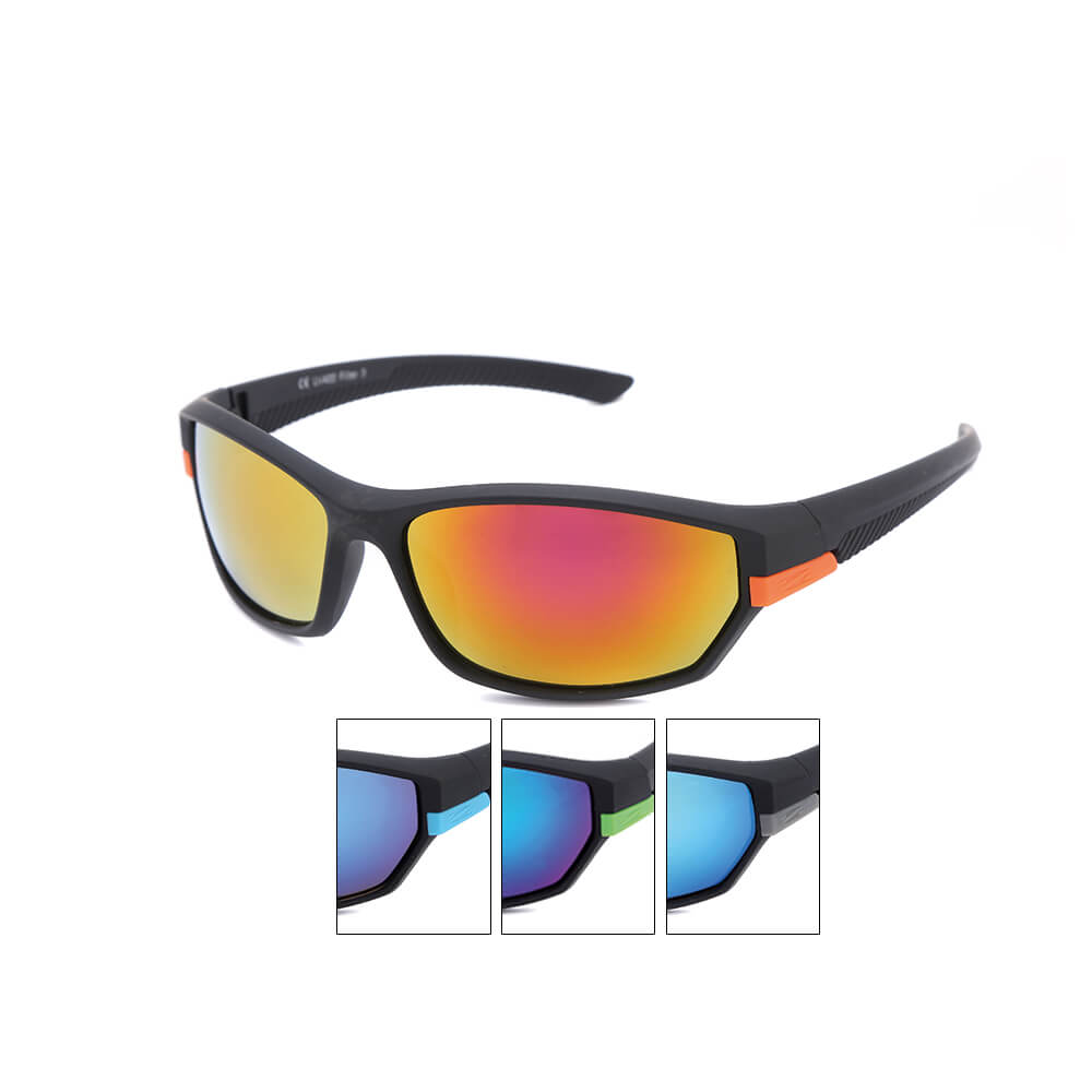 VS-346 VIPER Damen und Herren Sportbrille Sonnenbrille farbige Applikationen am Rahmen schwarz