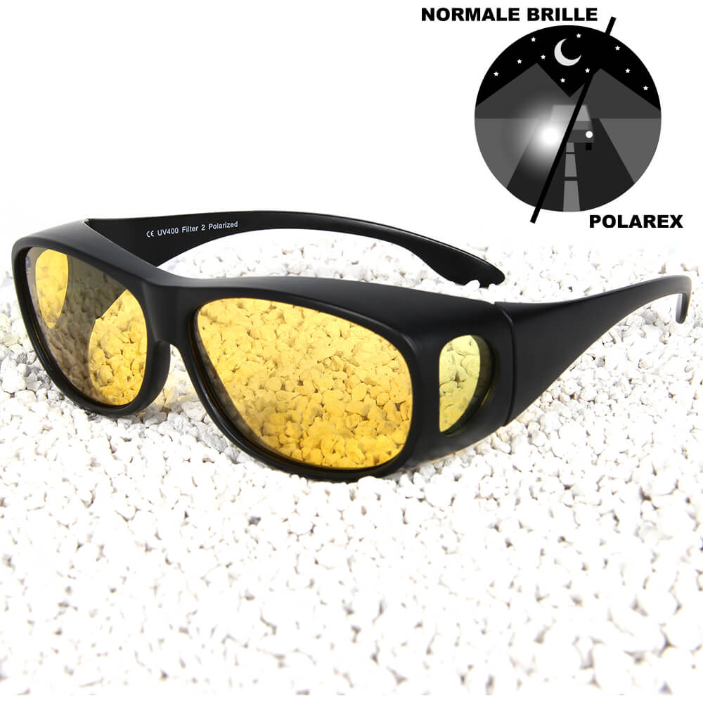 POG-003A Nachtfahrbrille Nachtfahrtbrille Overglasses Fit Over Überbrille schwarz