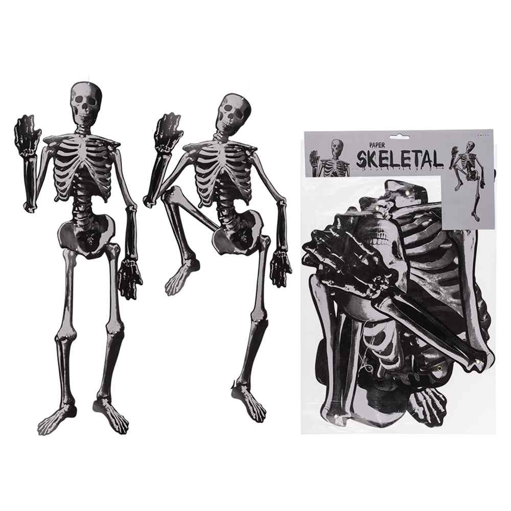 190114 Papier-Skelett, Halloween, ca. 135 cm, zum Aufhängen, im Polybeutel mit Headercard, 2016/PAL