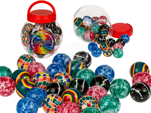 60-1009 Springball, Colours II, ca. 4,5 cm, 6-fach sortiert, 30 Stück in Plastikdose