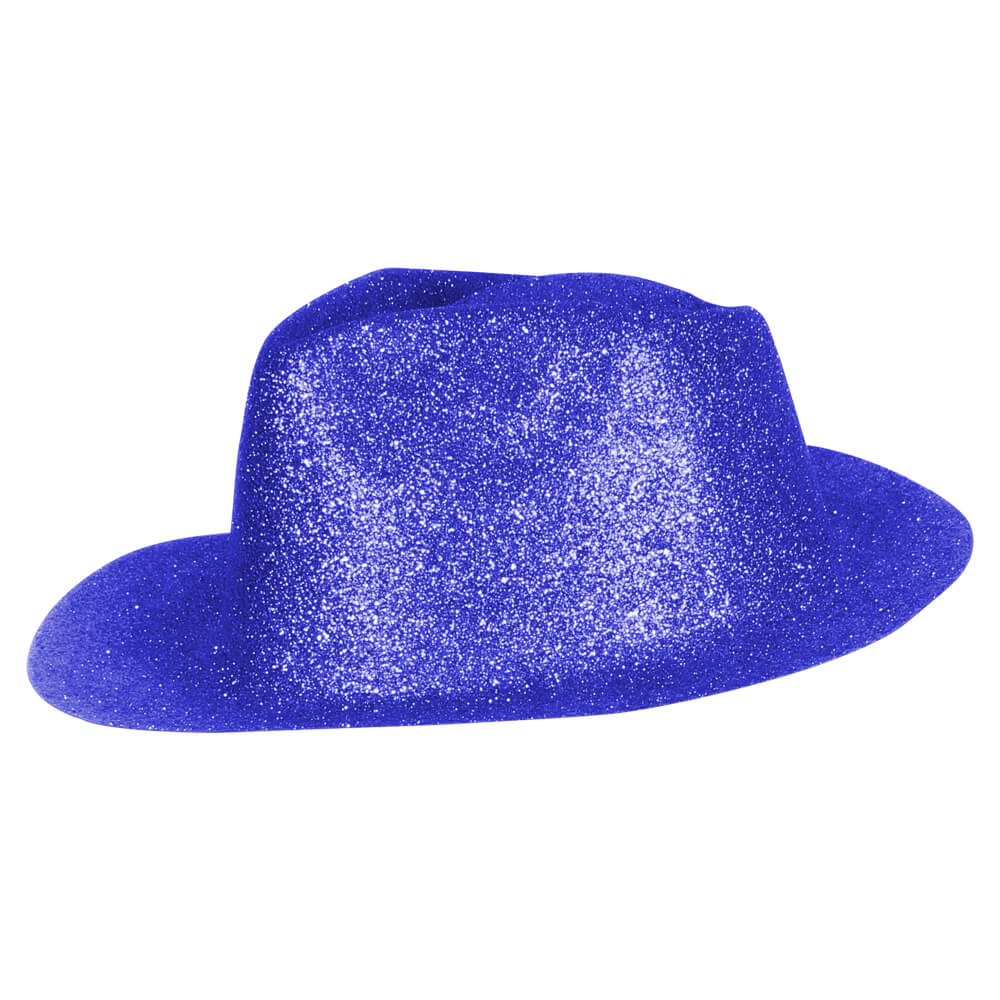 TH-95 Trilby Hüte blau Hut glitzert