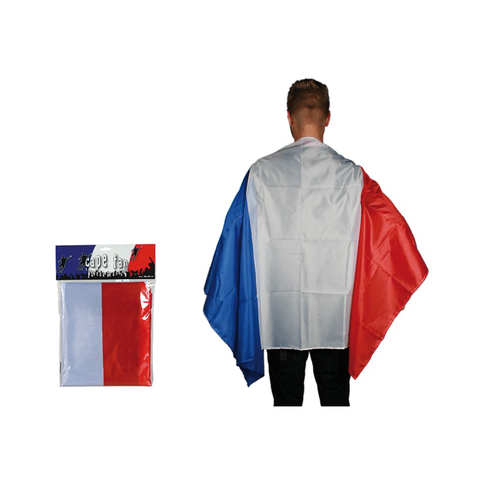 00-0754 Fan-Umhang, Frankreichflagge, ca. 87 x 150 cm, im Polybeutel mit Headercard, 2160/PAL