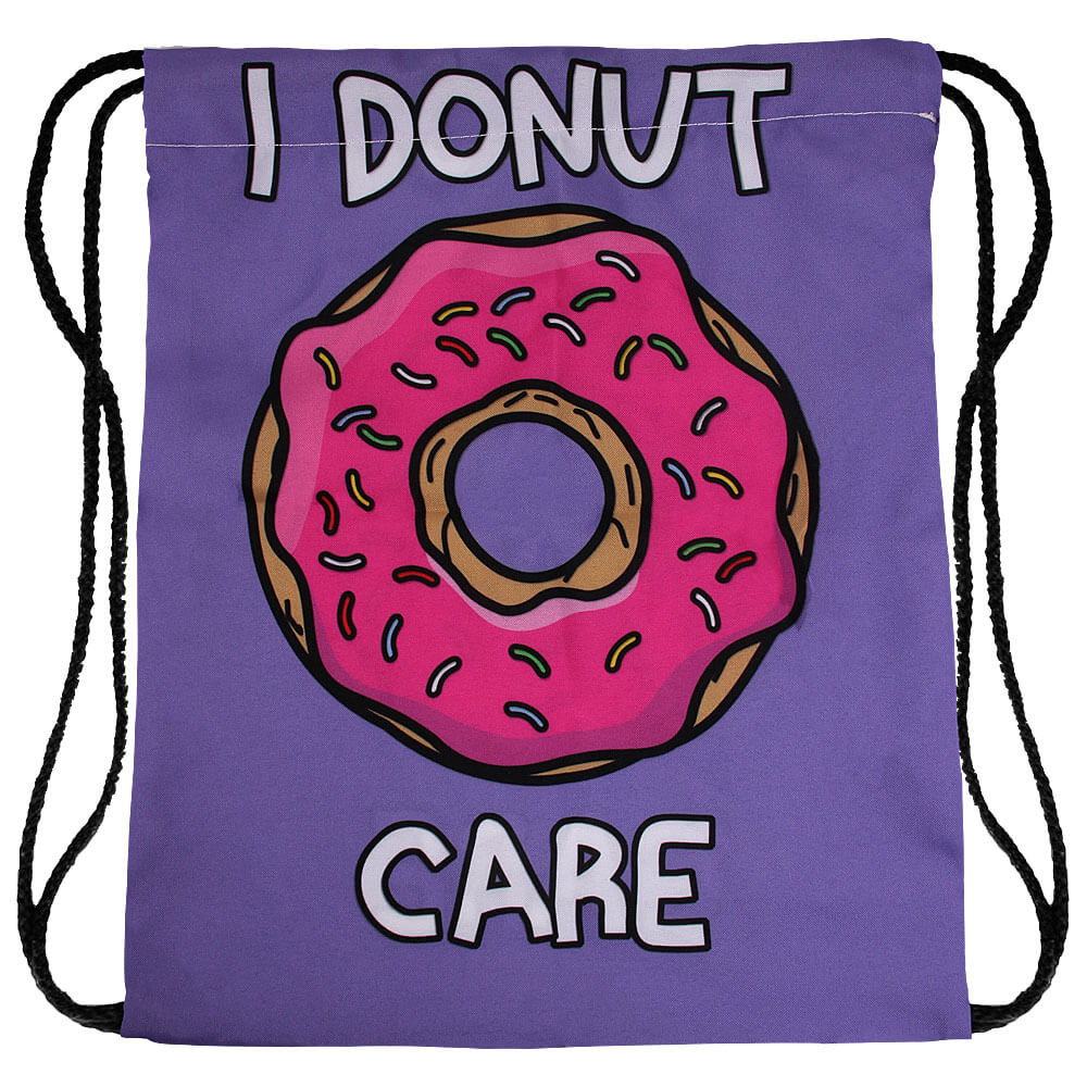 RU-115 Gymbag, Gymsac Design: I Donut care Farbe: lila, weiss, pink