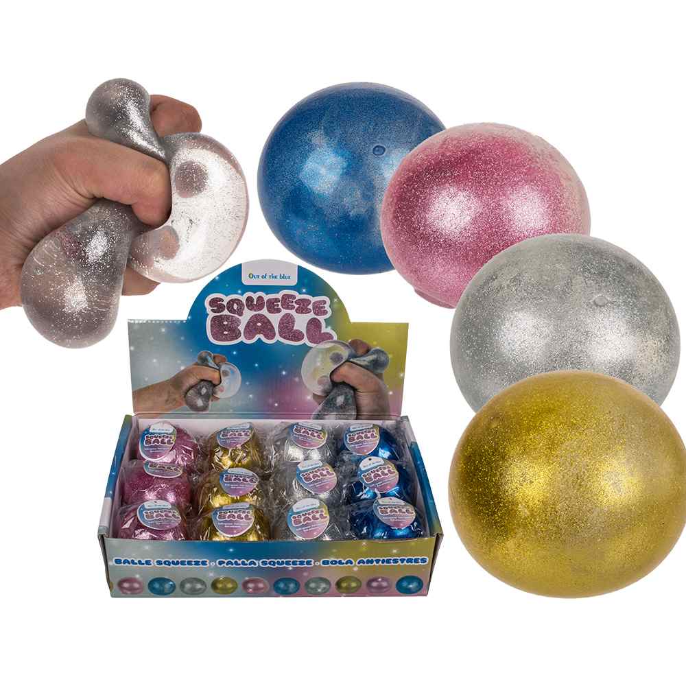 12-0916 Squeeze-Ball, ca. 7 cm, 4-farbig sortiert, 12 Stück im Display