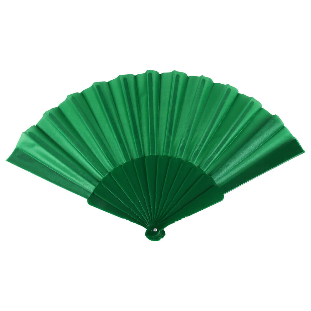 FAE-07 Fächer Faltfächer Windfächer grün einfarbig Länge ca. 23 cm, Spannweite ca. 43 cm
