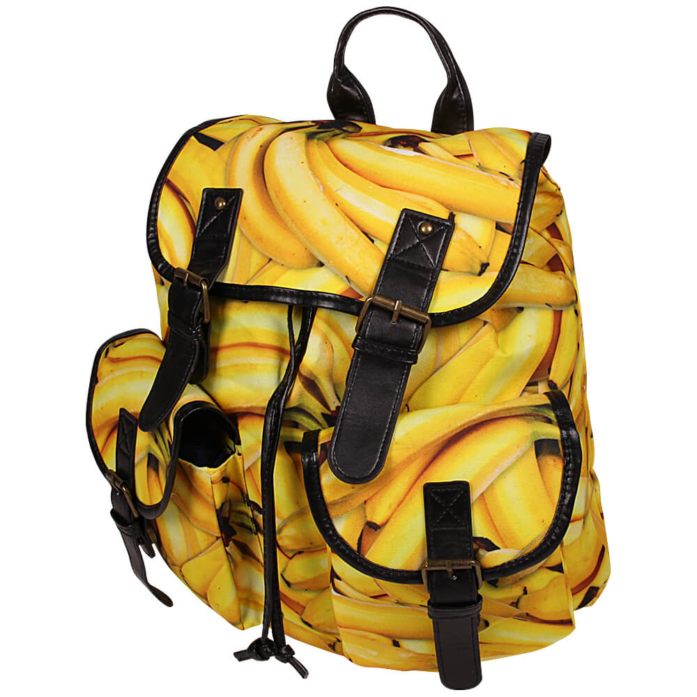 RUCK-b018 Hochwertiger Rucksack Bananen gelb