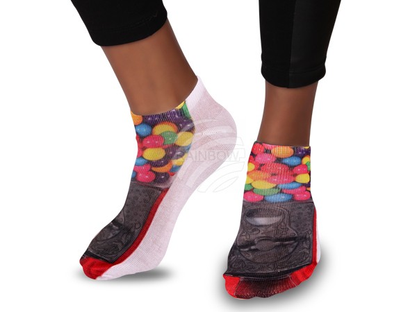 SO-106 Motiv Socken Design:Kaugummi Automat Farbe: multicolor
