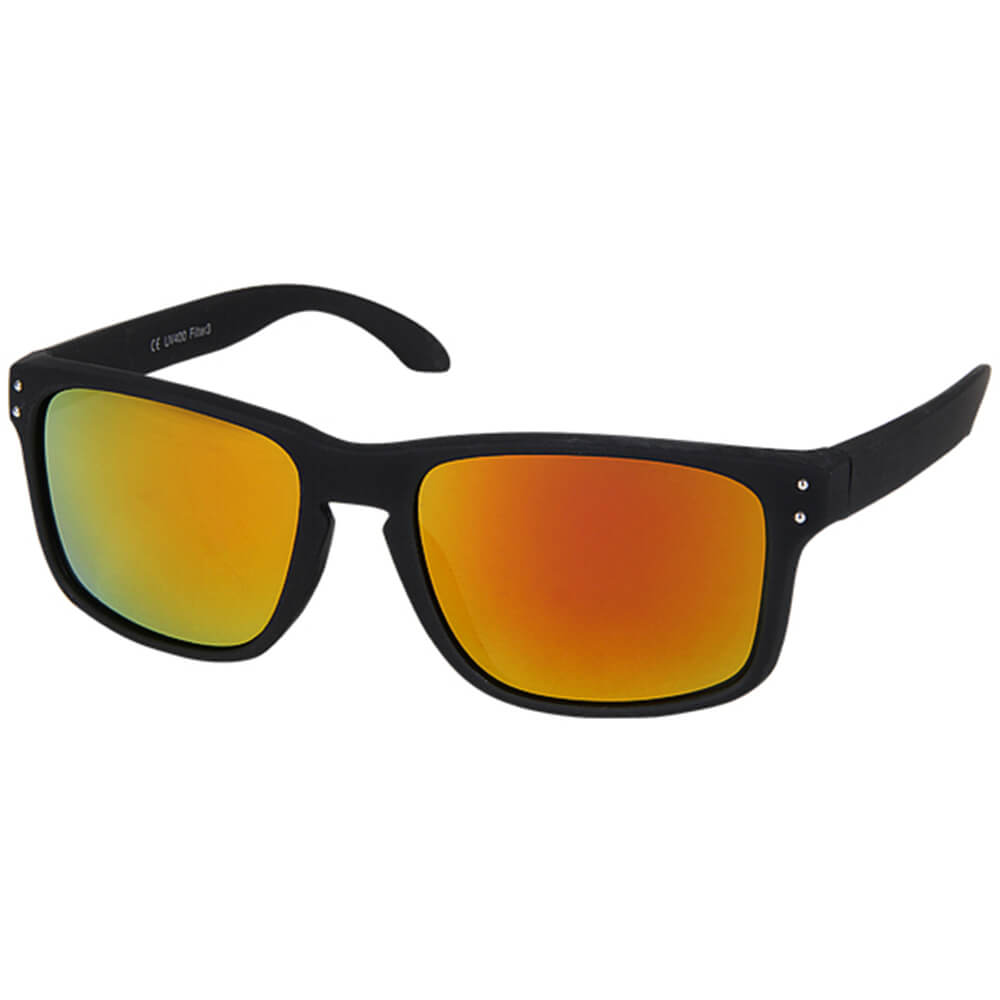 V-1212 VIPER Damen und Herren Sonnenbrille Form: Vintage Retro Farbe: matt schwarz, Ziernieten