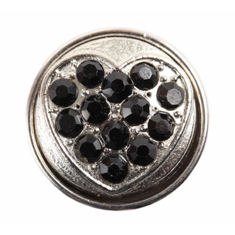A-ch100 Chunk Button Design: Herz Farbe: schwarz silber