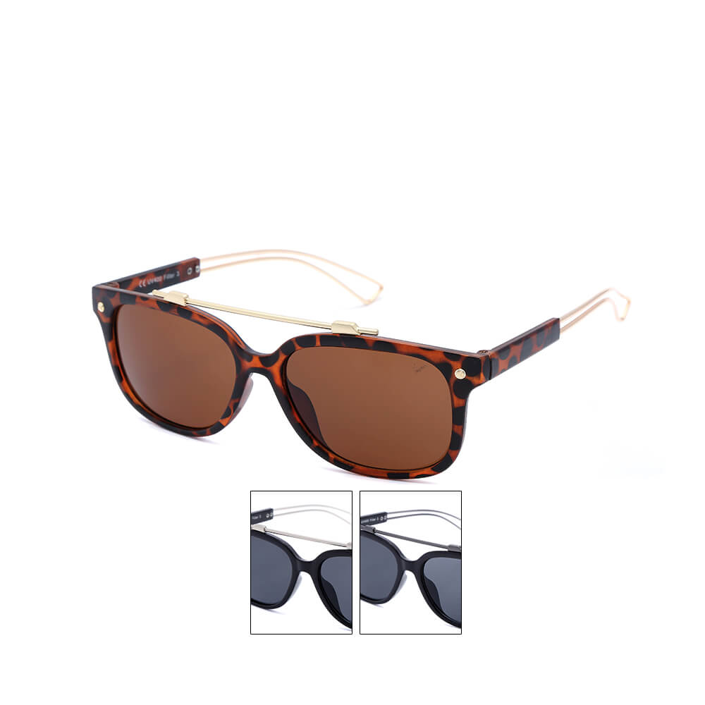 V-1421 Classic Design VIPER Damen und Herren Sonnenbrille Leopardenmuster mehrfarbig