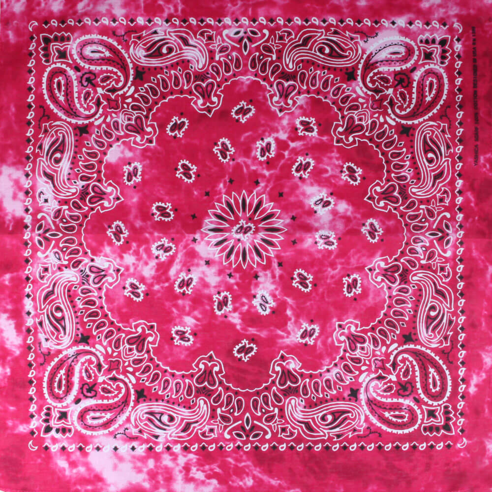 BA-261 Bandana Kopftuch Halstuch pink Paisley Blüten floral ca. 54 x 54 cm