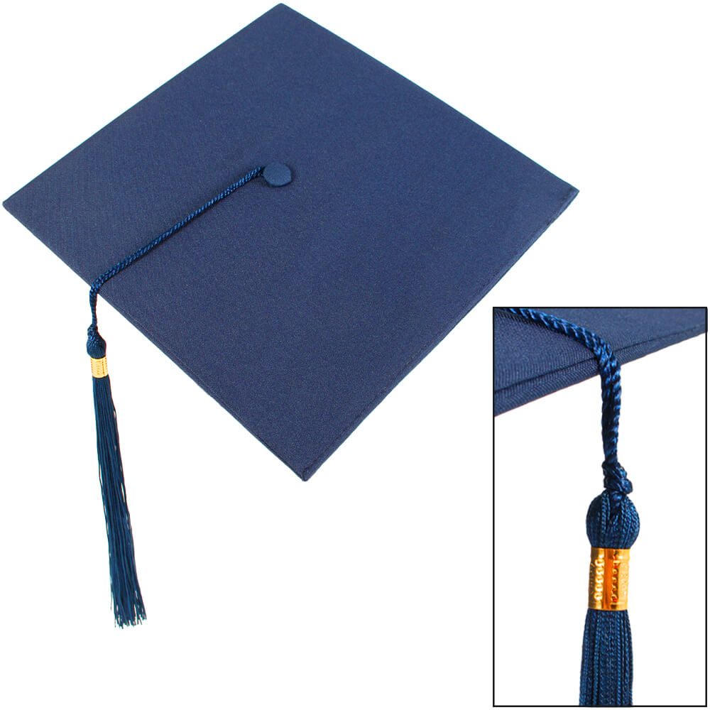 KH-194 Doktorhut Absolventen-Hut College Doktor Hut Uni Bachelor Doktorand Abschlussfeier, blau ca. 28 x 28 cm